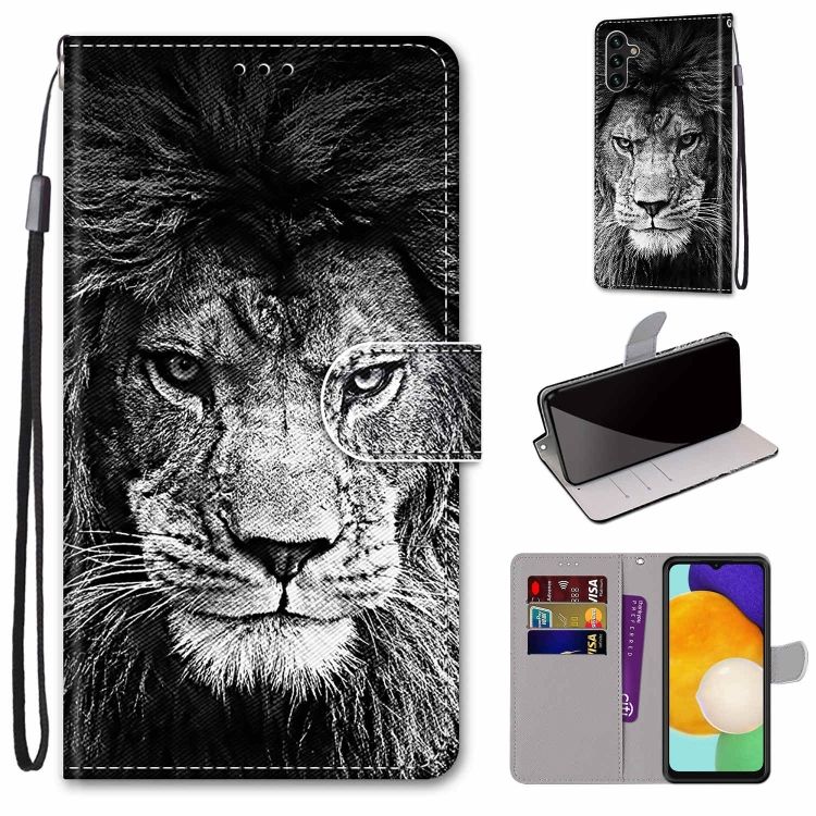 Knižkové puzdro Trendy Cross case Čiernobiely lev – Samsung Galaxy A13 5G | Kryty na mobil Kryty na mobil | Knižkové puzdro Trendy Cross case Čiernobiely lev – Samsung Galaxy A13 5G | Kryty na mobil