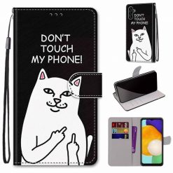 Kryty na mobil | Knižkové puzdro Trendy Cross case Don’t touch my phone – Samsung Galaxy A13 5G | Kryty na mobil