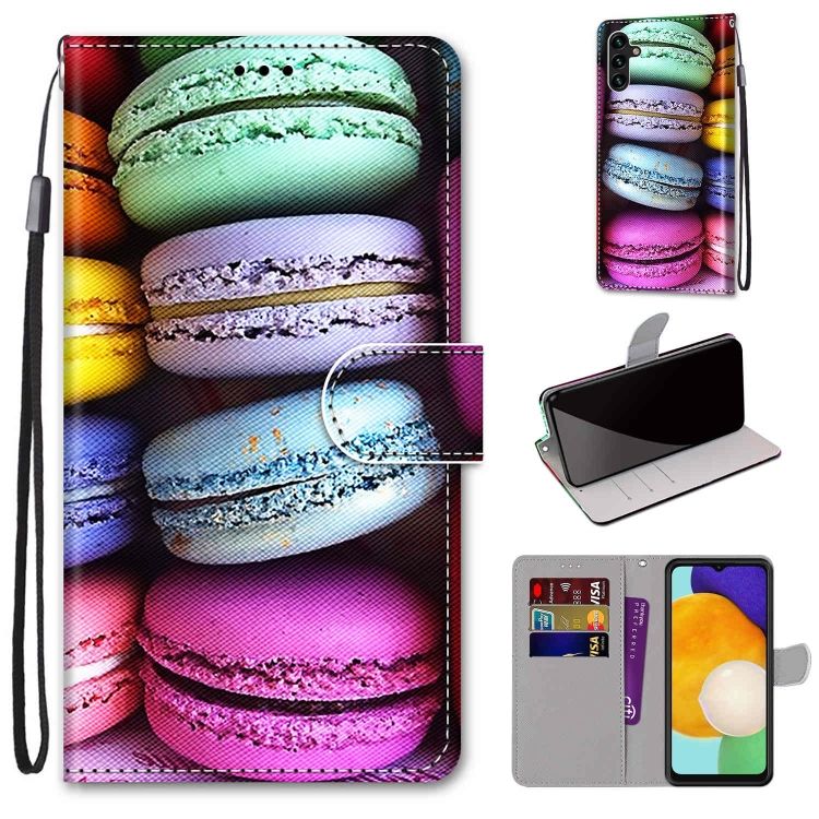 Knižkové puzdro Trendy Cross case Makronky – Samsung Galaxy A13 5G | Kryty na mobil Kryty na mobil | Knižkové puzdro Trendy Cross case Makronky – Samsung Galaxy A13 5G | Kryty na mobil