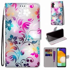 Kryty na mobil | Knižkové puzdro Trendy Cross case Pestrofarebný kvet – Samsung Galaxy A13 5G | Kryty na mobil