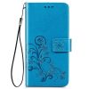 Kryty na mobil | Peňaženkové puzdro Embossing Pattern Štvorlístok fialové – Samsung Galaxy S22+ (S22 Plus) | Kryty na mobil