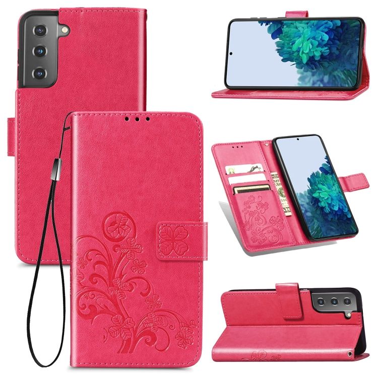 Peňaženkové puzdro Embossing Pattern Štvorlístok ružové – Samsung Galaxy S22 | Kryty na mobil Kryty na mobil | Peňaženkové puzdro Embossing Pattern Štvorlístok ružové – Samsung Galaxy S22 | Kryty na mobil
