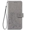 Kryty na mobil | Peňaženkové puzdro Embossing Pattern Štvorlístok fialové – Samsung Galaxy S22+ (S22 Plus) | Kryty na mobil