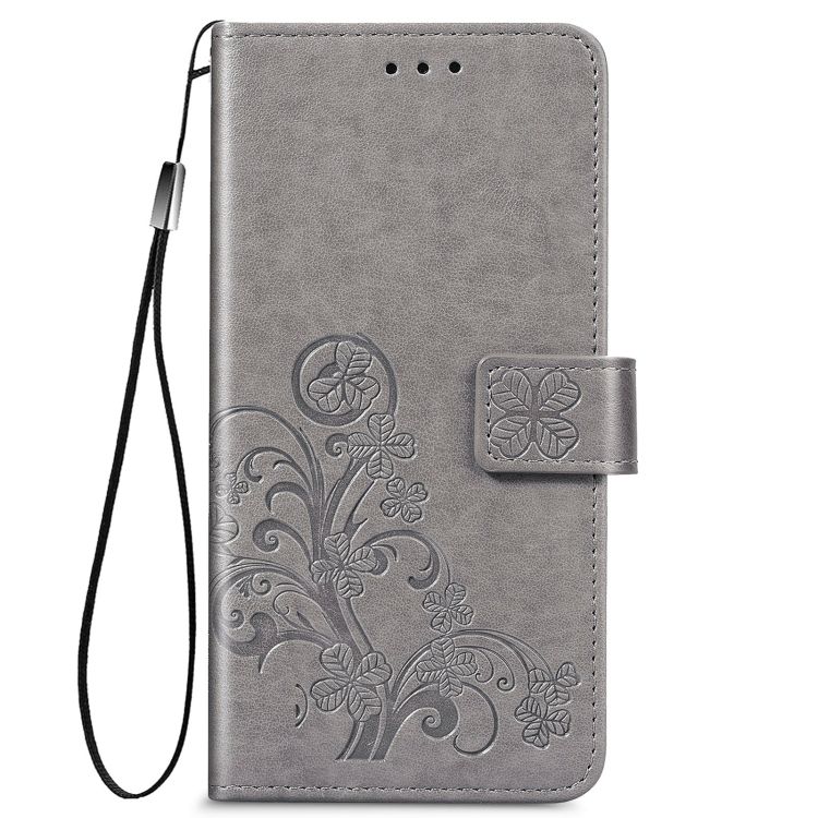 Peňaženkové puzdro Embossing Pattern Štvorlístok sivé – Samsung Galaxy S22+ (S22 Plus) | Kryty na mobil Kryty na mobil | Peňaženkové puzdro Embossing Pattern Štvorlístok sivé – Samsung Galaxy S22+ (S22 Plus) | Kryty na mobil