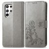 Kryty na mobil | Peňaženkové puzdro Embossing Pattern Štvorlístok fialové – Samsung Galaxy S22 Ultra | Kryty na mobil