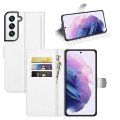 Kryty na mobil | Peňaženkové puzdro Litchi biele – Samsung Galaxy S22+ (S22 Plus) | Kryty na mobil