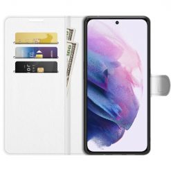 Kryty na mobil | Peňaženkové puzdro Litchi biele – Samsung Galaxy S22+ (S22 Plus) | Kryty na mobil