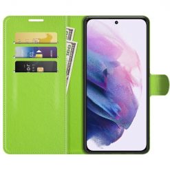 Kryty na mobil | Peňaženkové puzdro Litchi limetkové – Samsung Galaxy S22 | Kryty na mobil