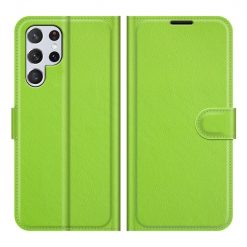 Kryty na mobil | Peňaženkové puzdro Litchi limetkové – Samsung Galaxy S22 Ultra | Kryty na mobil