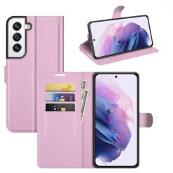 Kryty na mobil | Peňaženkové puzdro Litchi ružové – Samsung Galaxy S22 | Kryty na mobil