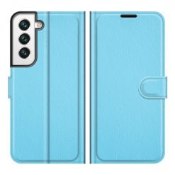 Kryty na mobil | Peňaženkové puzdro Litchi modré – Samsung Galaxy S22+ (S22 Plus) | Kryty na mobil