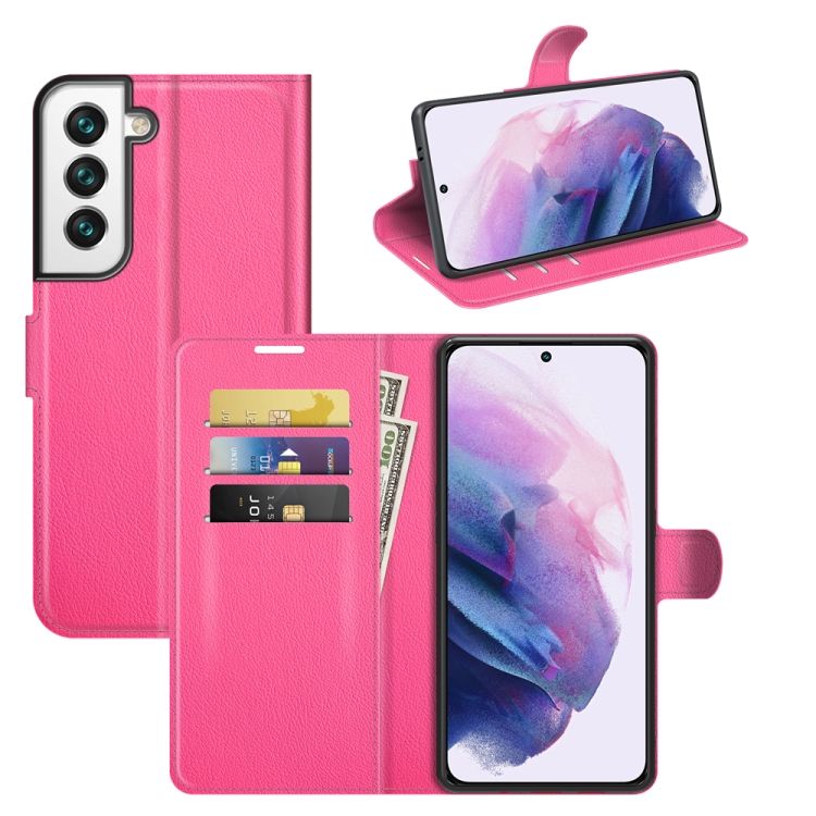 Peňaženkové puzdro Litchi ružové – Samsung Galaxy S22+ (S22 Plus) | Kryty na mobil Kryty na mobil | Peňaženkové puzdro Litchi ružové – Samsung Galaxy S22+ (S22 Plus) | Kryty na mobil