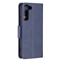 Kryty na mobil | Peňaženkové puzdro Retro Lambskin modré – Samsung Galaxy S22+ (S22 Plus) | Kryty na mobil