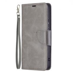 Kryty na mobil | Peňaženkové puzdro Retro Lambskin sivé – Samsung Galaxy S22+ (S22 Plus) | Kryty na mobil