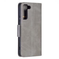 Kryty na mobil | Peňaženkové puzdro Retro Lambskin sivé – Samsung Galaxy S22+ (S22 Plus) | Kryty na mobil