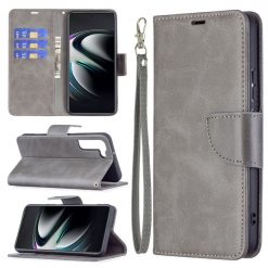 Kryty na mobil | Peňaženkové puzdro Retro Lambskin sivé – Samsung Galaxy S22+ (S22 Plus) | Kryty na mobil