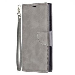 Peňaženkové puzdro Retro Lambskin sivé – Samsung Galaxy S22 Ultra
