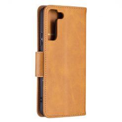 Kryty na mobil | Peňaženkové puzdro Retro Lambskin žlté – Samsung Galaxy S22+ (S22 Plus) | Kryty na mobil