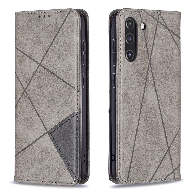 Knižkové puzdro Rhombus sivé – Samsung Galaxy S21 FE | Kryty na mobil Kryty na mobil | Knižkové puzdro Rhombus sivé – Samsung Galaxy S21 FE | Kryty na mobil