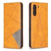 Kryty na mobil | Knižkové puzdro Rhombus hnedé – Samsung Galaxy S21 FE | Kryty na mobil