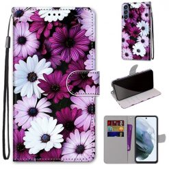 Knižkové puzdro Trendy Cross case Chryzantémy – Samsung Galaxy S21 FE