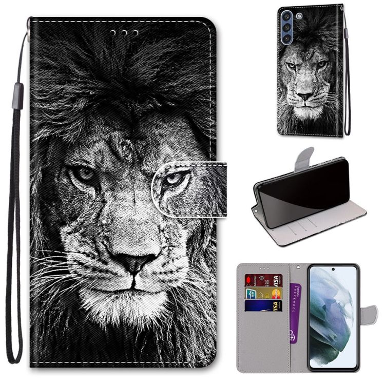 Knižkové puzdro Trendy Cross case Čiernobiely lev – Samsung Galaxy S21 FE | Kryty na mobil Kryty na mobil | Knižkové puzdro Trendy Cross case Čiernobiely lev – Samsung Galaxy S21 FE | Kryty na mobil