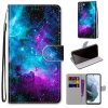 Knižkové puzdro Trendy Cross case Ružovomodrá kytica – Samsung Galaxy S21 FE | Kryty na mobil Kryty na mobil | Knižkové puzdro Trendy Cross case Ružovomodrá kytica – Samsung Galaxy S21 FE | Kryty na mobil