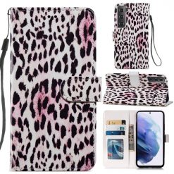 Kryty na mobil | Knižkové puzdro Trendy Cross case Leopard – Samsung Galaxy S21 FE | Kryty na mobil