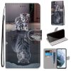 Kryty na mobil | Knižkové puzdro Trendy Cross case Sivá mačka – Samsung Galaxy S21 FE | Kryty na mobil