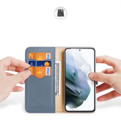 Kožené peňaženkové puzdro Dux Ducis Hivo modré – Samsung Galaxy S21 FE | Kryty na mobil Kryty na mobil | Kožené peňaženkové puzdro Dux Ducis Hivo modré – Samsung Galaxy S21 FE | Kryty na mobil