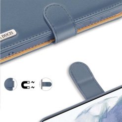 Kožené peňaženkové puzdro Dux Ducis Hivo modré – Samsung Galaxy S21 FE | Kryty na mobil Kryty na mobil | Kožené peňaženkové puzdro Dux Ducis Hivo modré – Samsung Galaxy S21 FE | Kryty na mobil