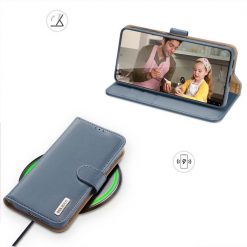 Kožené peňaženkové puzdro Dux Ducis Hivo modré – Samsung Galaxy S21 FE | Kryty na mobil Kryty na mobil | Kožené peňaženkové puzdro Dux Ducis Hivo modré – Samsung Galaxy S21 FE | Kryty na mobil