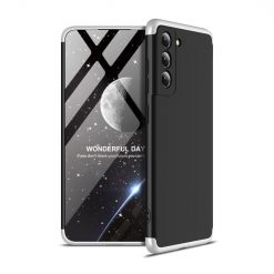 Kryty na mobil | Ochranný kryt 360 Protection čierno-strieborný – Samsung Galaxy S21 FE | Kryty na mobil