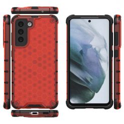 Kryty na mobil | Odolný kryt Honeycomb Armor červený – Samsung Galaxy S21 FE | Kryty na mobil