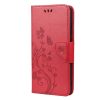 Kryty na mobil | Peňaženkové puzdro Embossing Pattern Motýľ a kvet tmavohnedé – Samsung Galaxy S21 FE | Kryty na mobil