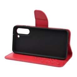 Peňaženkové puzdro Embossing Pattern Motýľ a kvet červené – Samsung Galaxy S21 FE | Kryty na mobil Kryty na mobil | Peňaženkové puzdro Embossing Pattern Motýľ a kvet červené – Samsung Galaxy S21 FE | Kryty na mobil