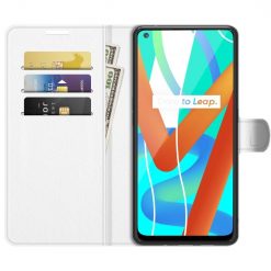 Peňaženkové puzdro Litchi biele – Realme 8 5G | Kryty na mobil Kryty na mobil | Peňaženkové puzdro Litchi biele – Realme 8 5G | Kryty na mobil