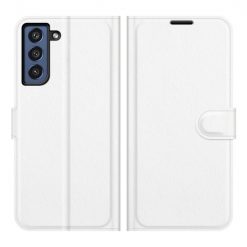 Peňaženkové puzdro Litchi biele – Samsung Galaxy S21 FE