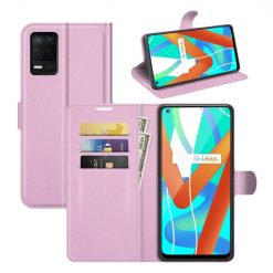 Kryty na mobil | Peňaženkové puzdro Litchi bledoružové – Realme 8 5G | Kryty na mobil