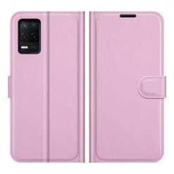 Kryty na mobil | Peňaženkové puzdro Litchi bledoružové – Realme 8 5G | Kryty na mobil