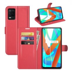 Kryty na mobil | Peňaženkové puzdro Litchi červené – Realme 8 5G | Kryty na mobil