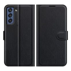Kryty na mobil | Peňaženkové puzdro Litchi čierne – Samsung Galaxy S21 FE | Kryty na mobil