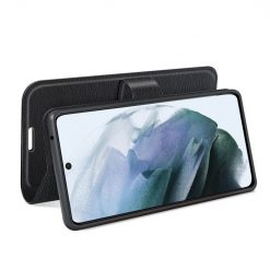 Kryty na mobil | Peňaženkové puzdro Litchi čierne – Samsung Galaxy S21 FE | Kryty na mobil