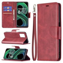 Kryty na mobil | Peňaženkové puzdro Retro Lambskin červené – Realme 8 5G | Kryty na mobil