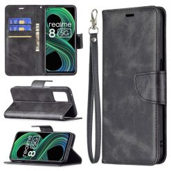 Kryty na mobil | Peňaženkové puzdro Retro Lambskin čierne – Realme 8 5G | Kryty na mobil