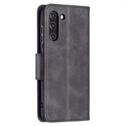 Kryty na mobil | Peňaženkové puzdro Retro Lambskin čierne – Samsung Galaxy S21 FE | Kryty na mobil
