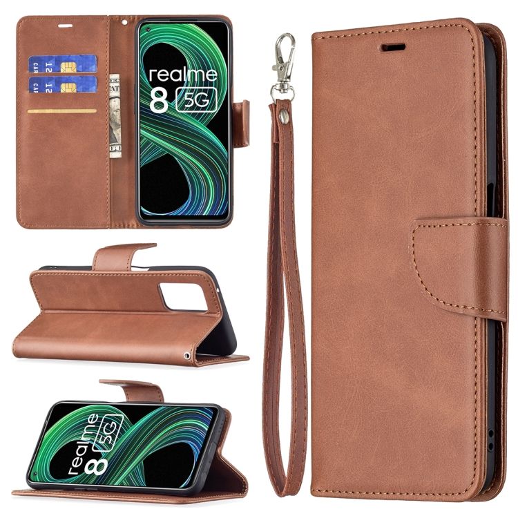 Peňaženkové puzdro Retro Lambskin hnedé – Realme 8 5G | Kryty na mobil Kryty na mobil | Peňaženkové puzdro Retro Lambskin hnedé – Realme 8 5G | Kryty na mobil