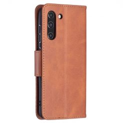 Kryty na mobil | Peňaženkové puzdro Retro Lambskin hnedé – Samsung Galaxy S21 FE | Kryty na mobil