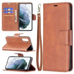 Kryty na mobil | Peňaženkové puzdro Retro Lambskin hnedé – Samsung Galaxy S21 FE | Kryty na mobil
