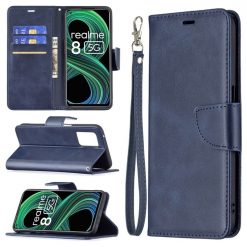 Kryty na mobil | Peňaženkové puzdro Retro Lambskin modré – Realme 8 5G | Kryty na mobil